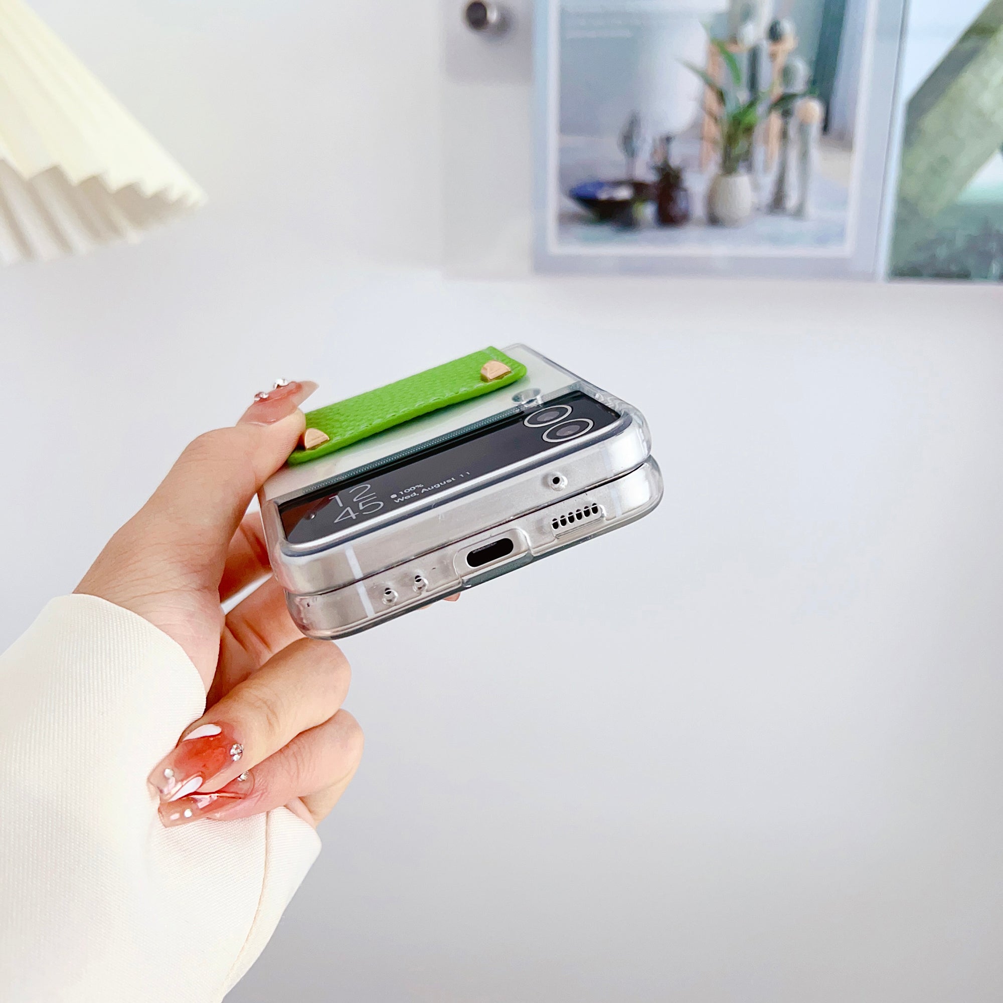 For Samsung Galaxy Z Flip4 5G Anti-Scratch PC Back Cover PU Leather Metal Ring Kickstand Phone Case For Samsung Galaxy Z Flip4 5G Anti-Scratch PC Back Cover PU Leather Metal Ring Kickstand Phone Case
